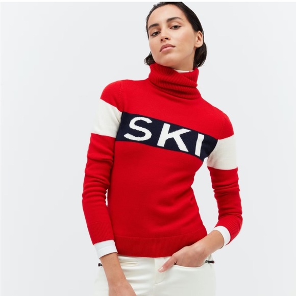 Perfect Moment Sweaters - Perfect Moment Ski Marina wool turtleneck Red color block size M